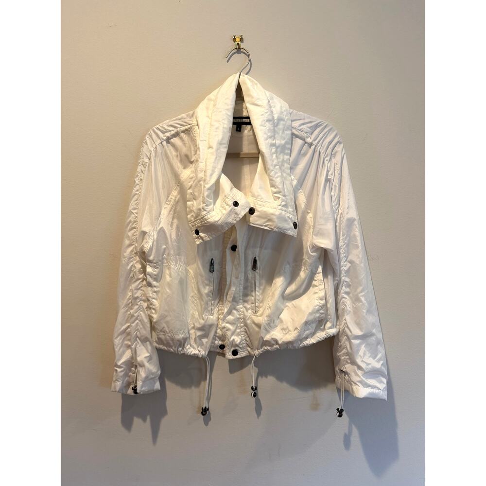 Anatomie White Nylon Travel Windbreaker Jacket Size S